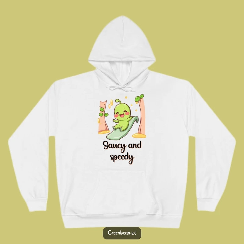 Cozy Funny Hoodie - Giggling Green Bean Gravy Slide Adventure