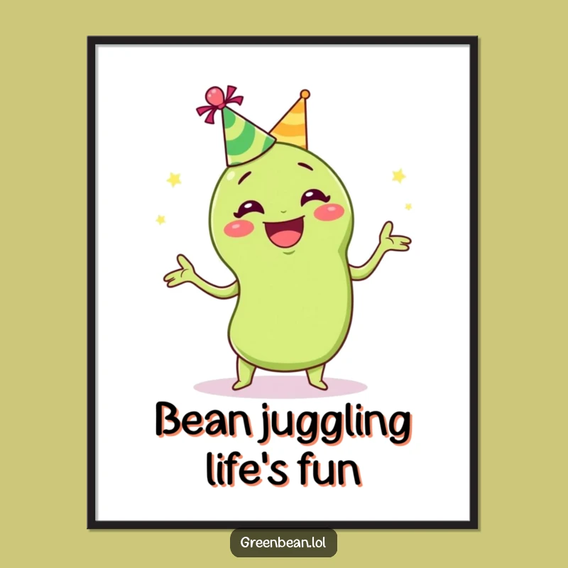 Free Printable Wall Art: Juggling Green Bean Downloadable for Party Decor!