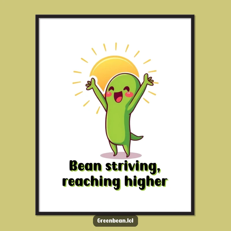 Free Printable Wall Art: Green Bean Reaching for Sun, Inspiring Downloadable Decor