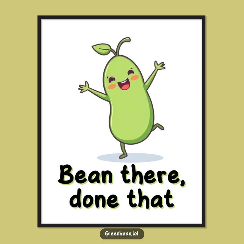 Free Printable Wall Art: Funny Green Bean Cartwheel Downloadable for Quirky Decor!
