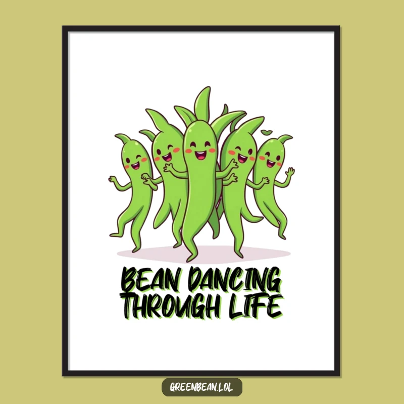 Free Printable Wall Art: Dancing Green Beans Downloadable for Rhythmic Decor!