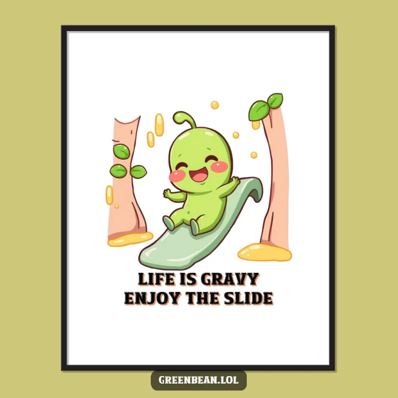 Free Printable Wall Art: Giggling Gravy Bean, Humorous Kitchen Downloadable Decor