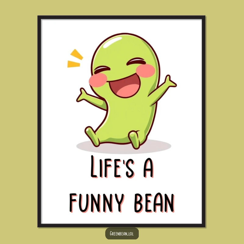 Free Printable Wall Art: Laughing Green Bean Slip - Funny Downloadable Decor