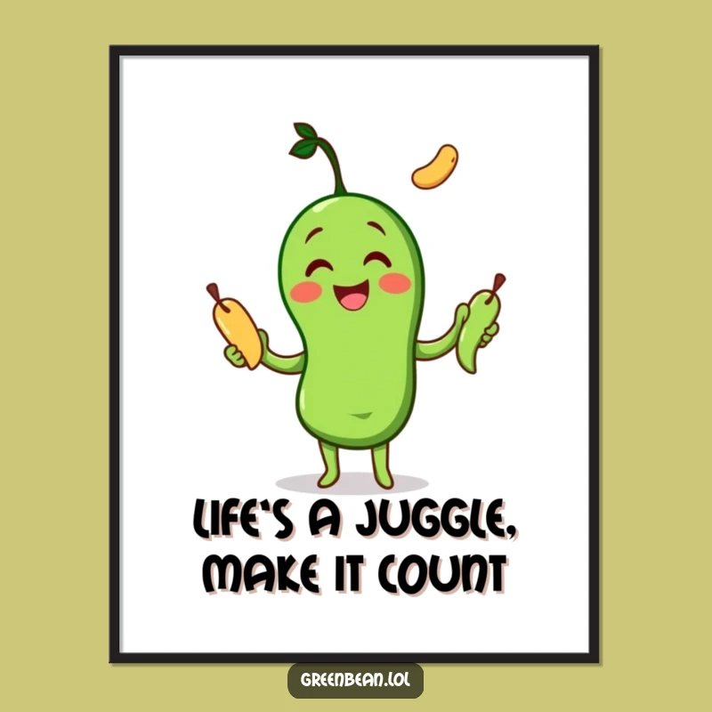 Free Printable Wall Art: Juggling Beans for a Playful and Funny Home Decor