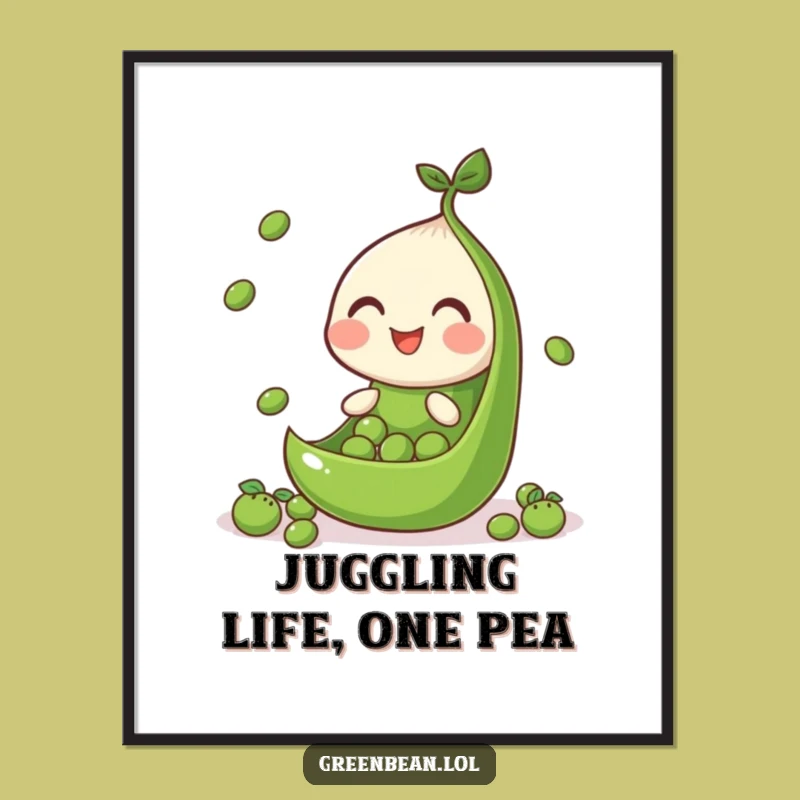 Playful Free Printable Wall Art: Juggling Green Bean Downloadable Art
