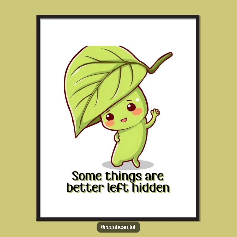 Free Printable Green Bean Hide Art - Funny Downloadable Wall Decor Gift