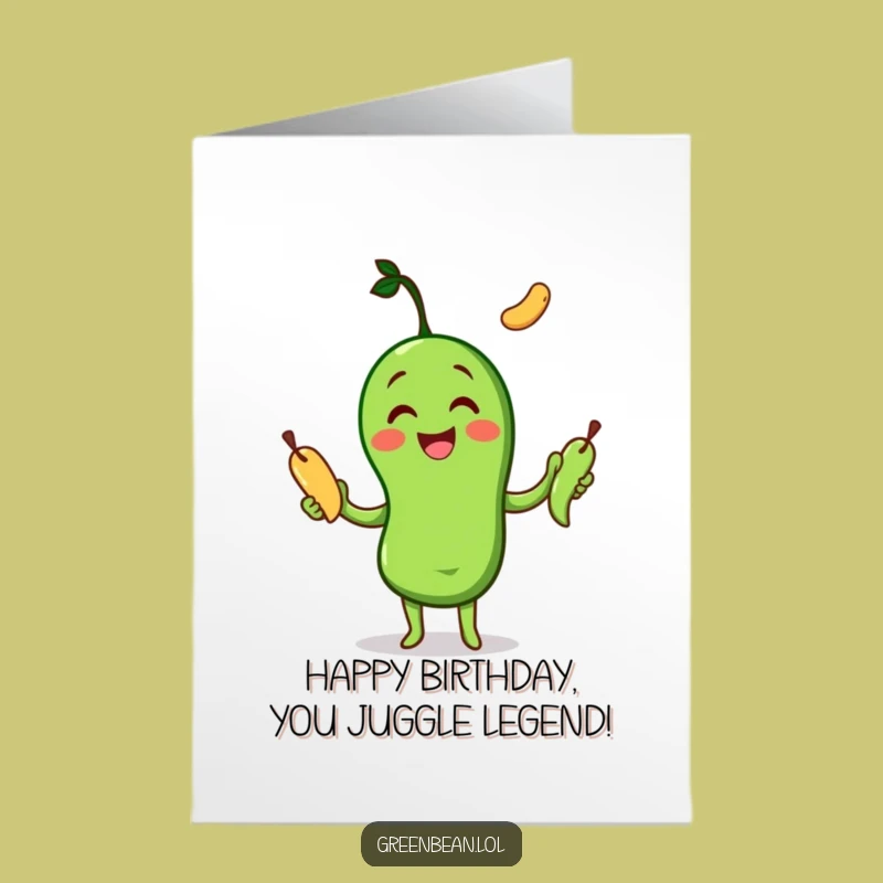 Free Printable Funny Birthday Card: Juggling Beans for a Hilarious Celebration