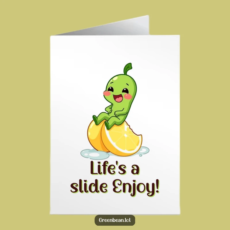 Free Printable Birthday Card: Slipping Bean, Zesty Downloadable Funny Gift