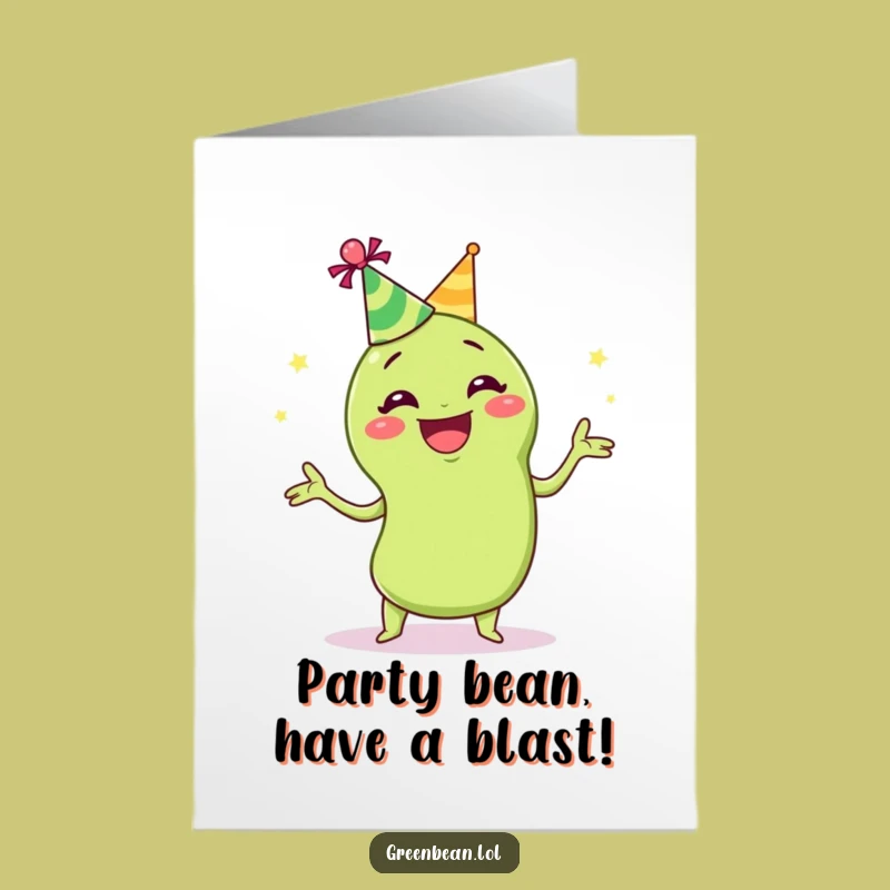Free Printable Birthday Card: Juggling Green Bean Party Downloadable Gift!