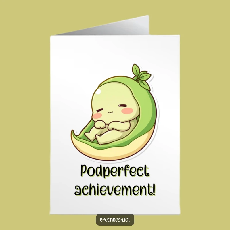 Free Printable Congrats Card: Cozy Bean Achievement Design, Humorous Downloadable Gift