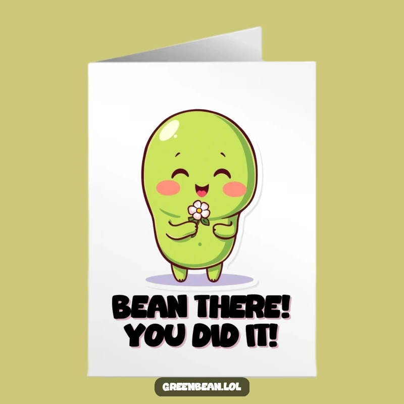 Free Printable Congrats Card: Green Bean's Flower for Your Big Win