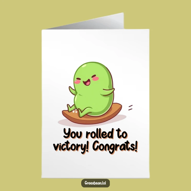 Free Printable Congrats Card: Rolling Towards Success with Bean-tastic Glee