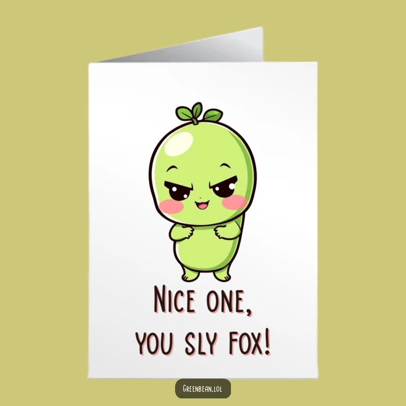 Free Printable Congrats Card: Winking Bean Success, Unique DIY Gift Download