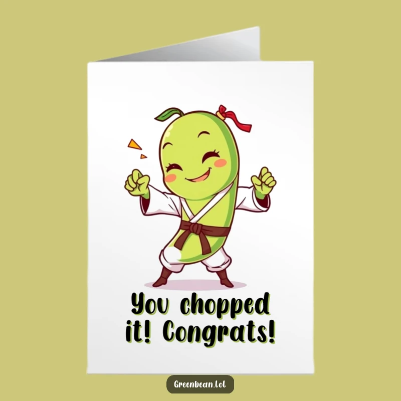 Free Printable Karate Bean Congrats Card - Funny Downloadable for Any Achievement