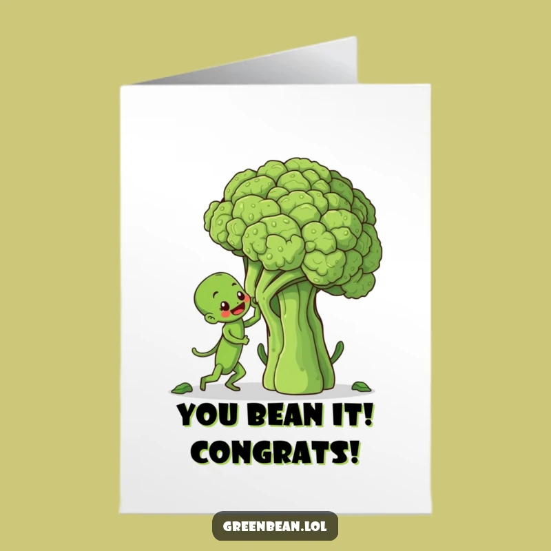 Free Printable Congratulations Card: Hilarious Green Bean Conqueror Downloadable Gift