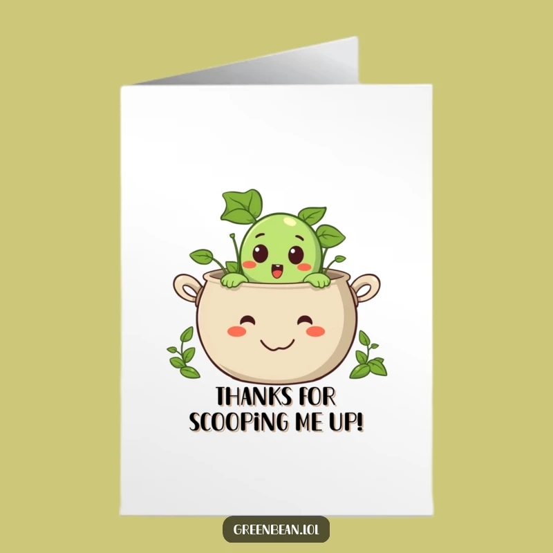 Free Printable Green Bean Surprise Thank You Card - Humorous Downloadable Note for Big Thanks