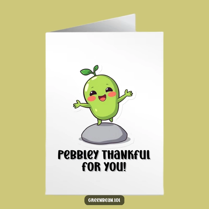 Free Printable Thank You Card: Bouncing Green Bean - Fun Downloadable Appreciation Gift