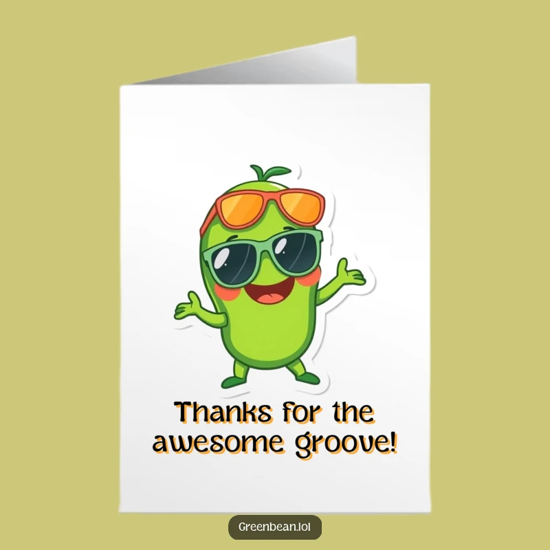 Free Printable Thank You Card: Disco Green Bean Cool Thanks Funny Downloadable