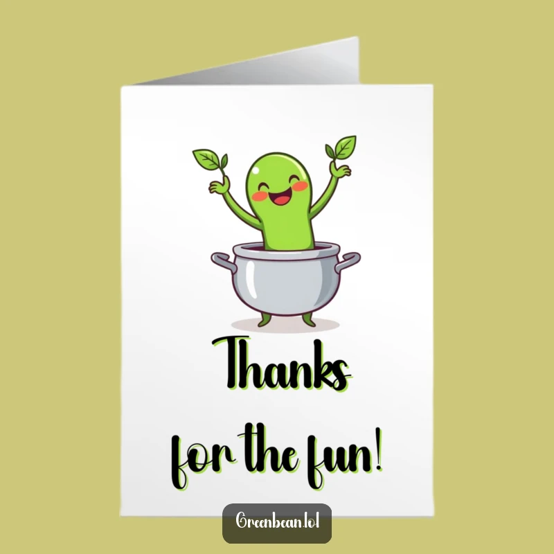 Free Printable Thank You Card: Green Bean Jigging Gratitude Downloadable Gift
