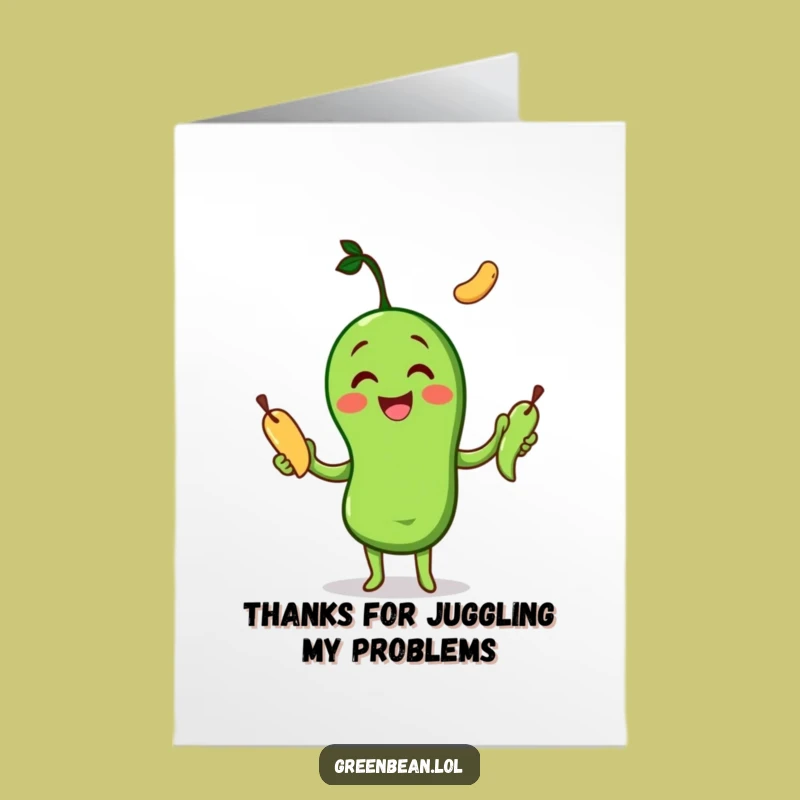 Free Printable Thank You Card: Juggling My Appreciation with Bean-tastic Gratitude
