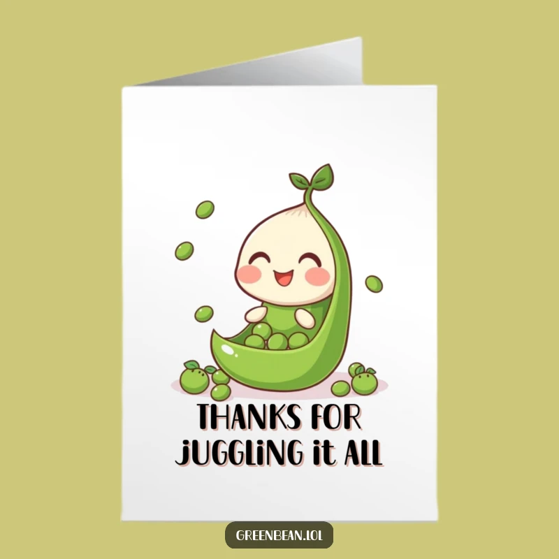 Impressive Free Printable Thank You Card: Juggling Bean Downloadable Gift