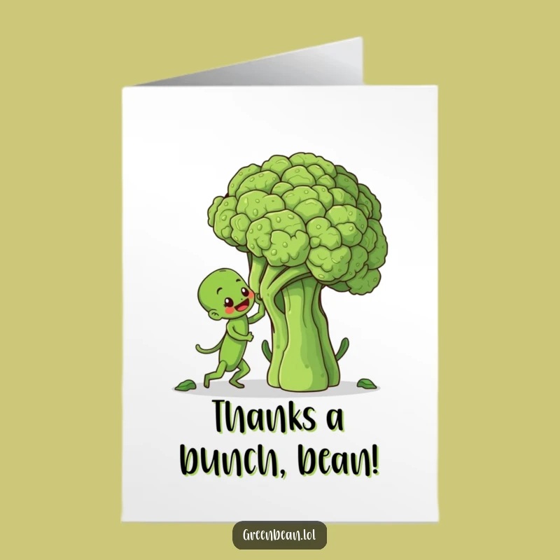 Free Printable Thank You Card: Humorous Green Bean Appreciation Downloadable Gift