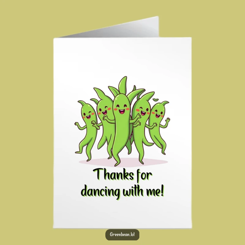 Free Printable Thank You Card: Dancing Green Beans for a Fun Gift!