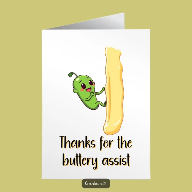 Free Printable Green Bean Thank You Card: Butter Climb Gratitude Humor