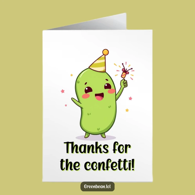 Free Printable Thank You Card: Party Popper Bean Thanks, Charming DIY Gift Idea