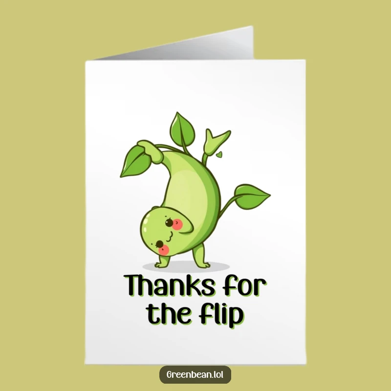 Free Printable Thank You Card: Tumbling Green Bean - A Humorous Downloadable Expression
