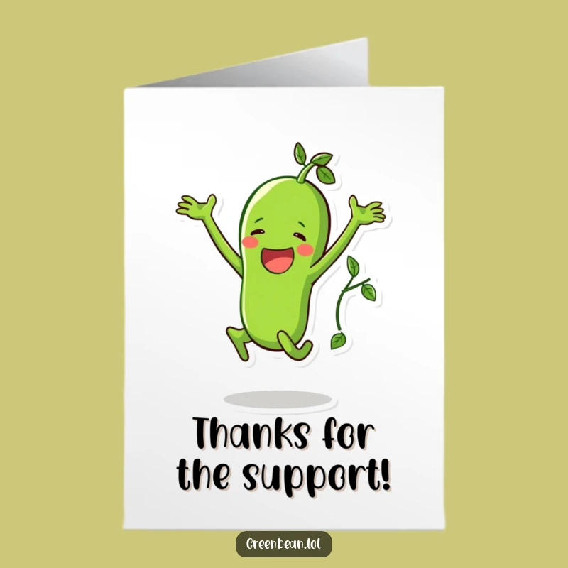 Free Printable Green Bean Thank You Card - Humorous Downloadable Note for Active Thanks