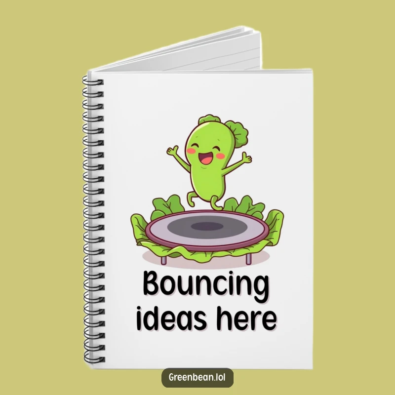 Funny Green Bean Trampoline Notebook: Journal Your Bounces