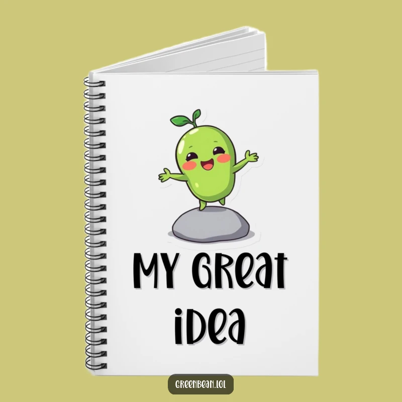 Funny Bouncing Green Bean Notebook: Jot Down Energetic Ideas with Vegetable Flair