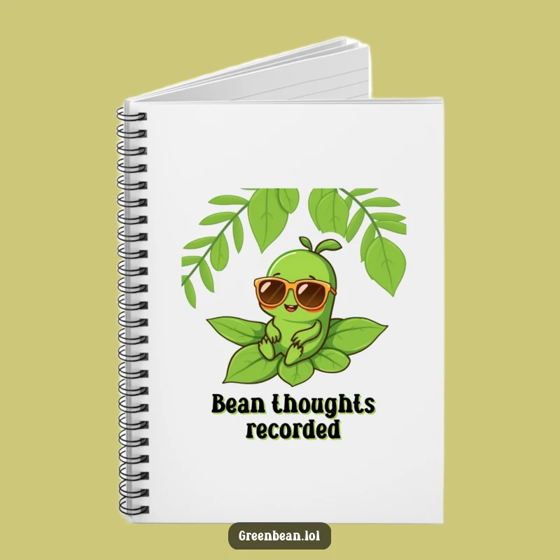 Funny Cool Bean Notebook: Green Character Journal, Humorous Writing Gift