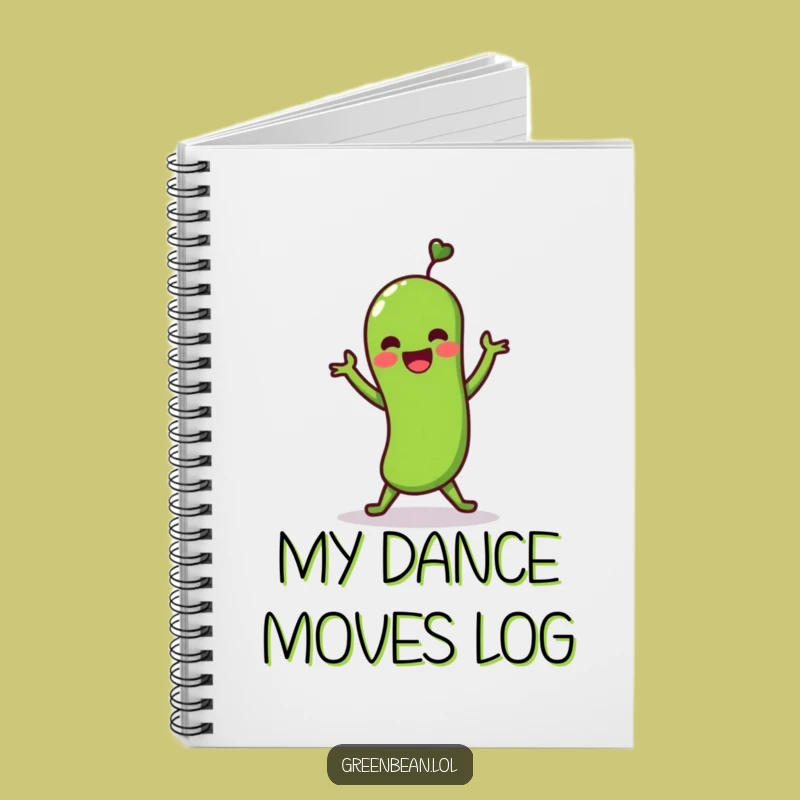 Funny Green Bean Shimmy Notebook: Lively Dance Journal, Perfect Gift