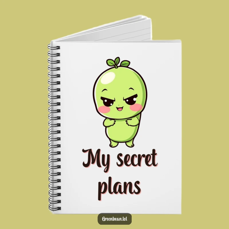 Funny Green Bean Wink Notebook: Jot Down Secrets with a Smile
