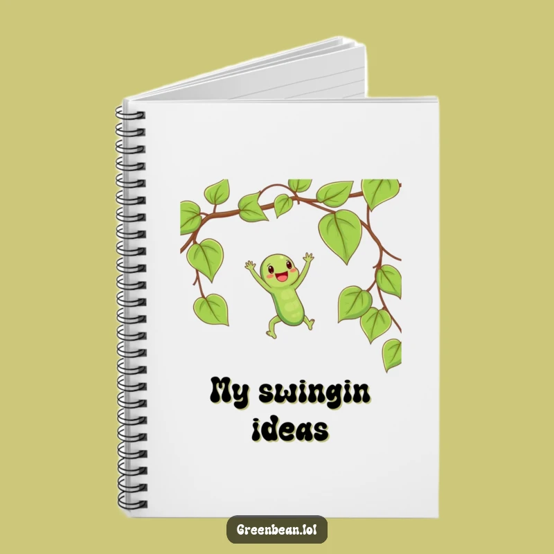 Funny String Bean Trapeze Swing Notebook: Joyful Veggie Journal for Ideas