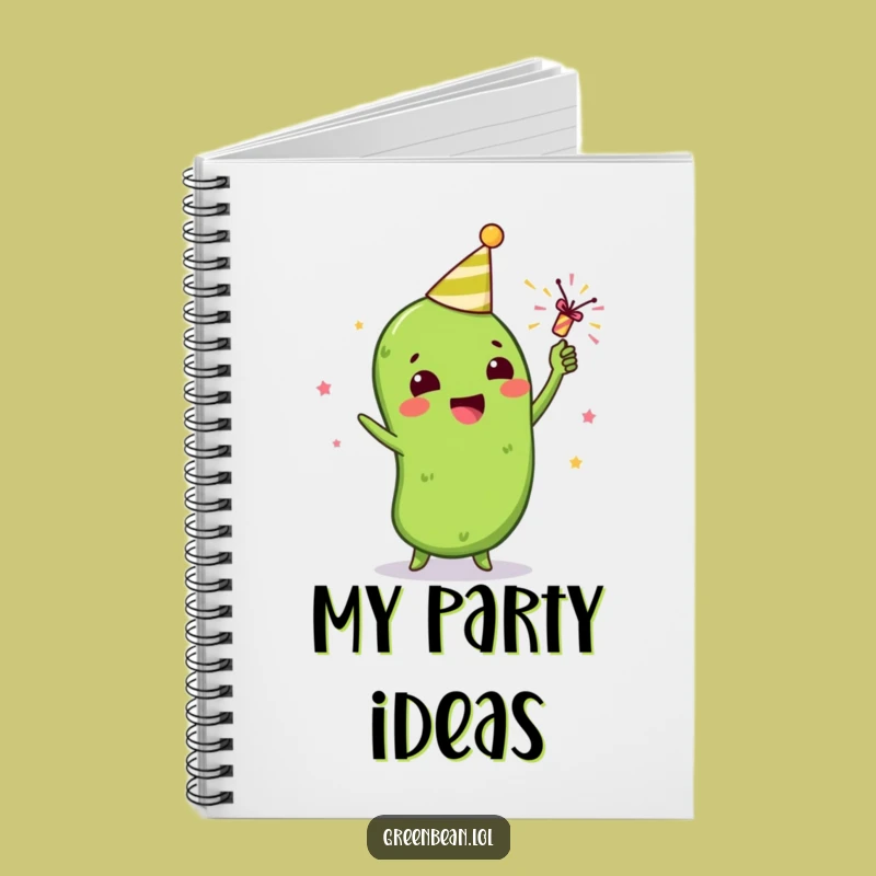 Funny Green Bean Party Popper Notebook: Celebrate Your Ideas!