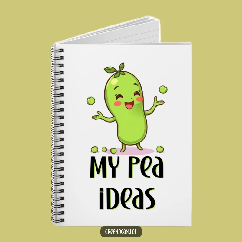Funny Green Bean Juggling Peas Notebook: Jot Down Joy, Perfect Funny Gift for Note-Takers