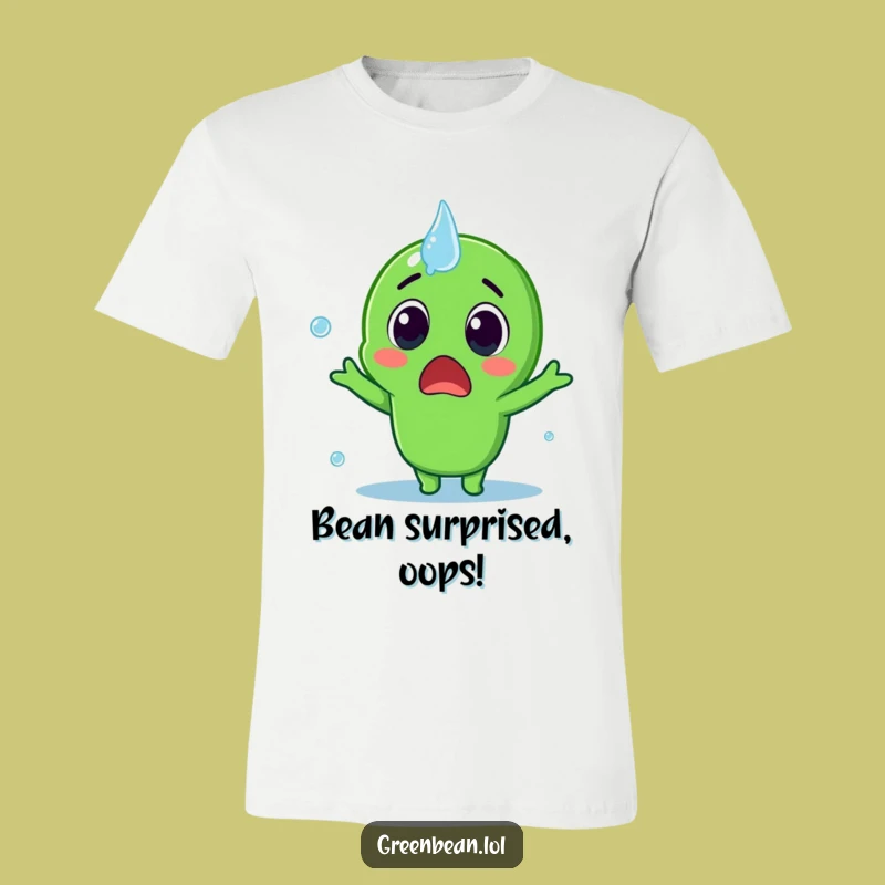 Funny Splash Surprise Funny T-Shirt - Humorous Bean Moment