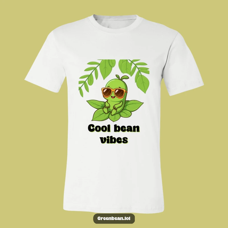 Funny Cool Bean T-Shirt: Green Character Sunnies, Comfy and Humorous Gift
