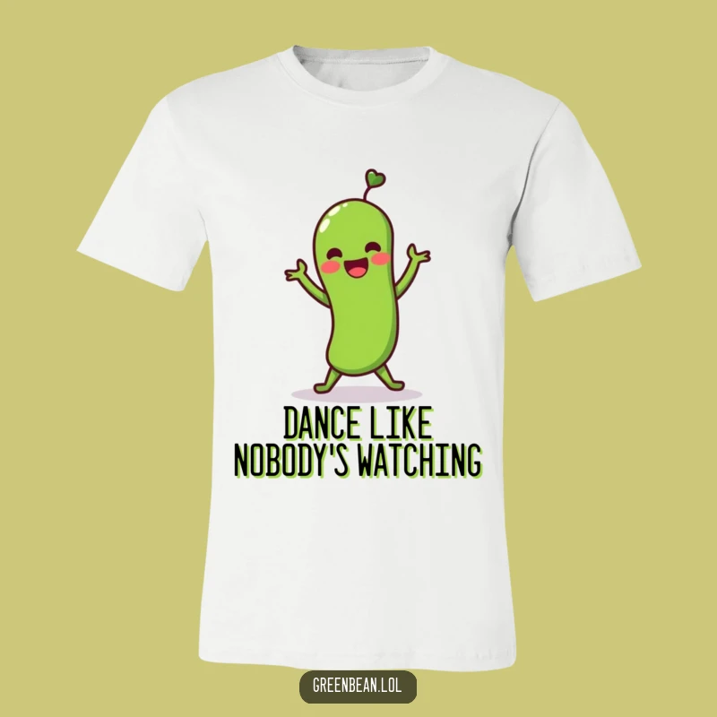 Funny Green Bean Shimmy T-Shirt: Lively Vegetable Dance, Perfect Gift for Movers