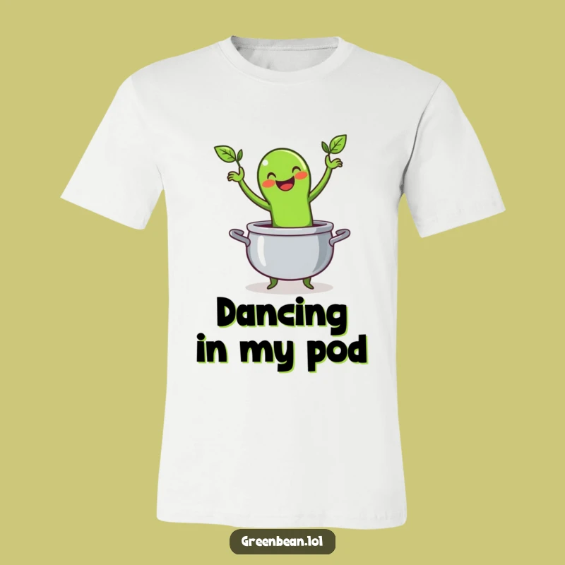 Funny Green Bean T-Shirt: Happy Dancing Character, Perfect Funny Foodie Gift