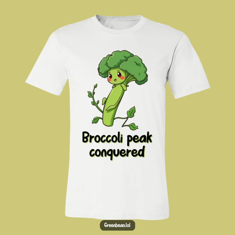Funny Bean Tee - Determined Green Bean Broccoli Climb Shirt