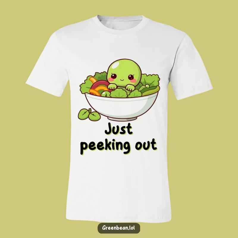Funny Bean Tee - Shy Green Bean Salad Character Shirt