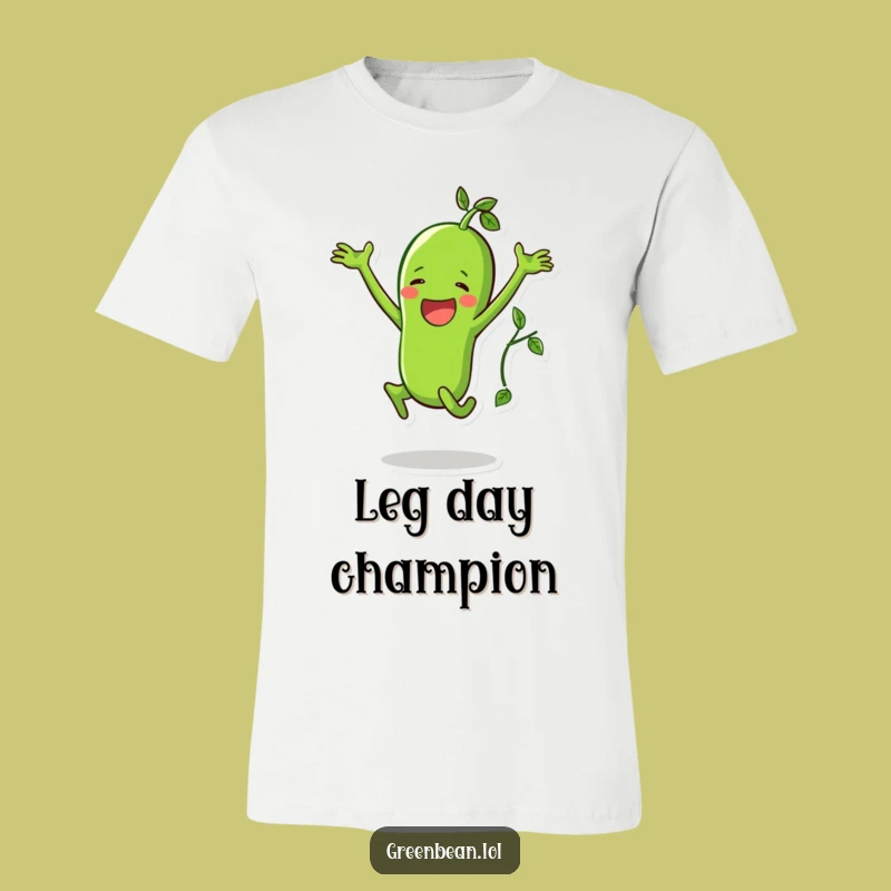 Funny Green Bean Jumping Jack T-Shirt: Active Veggie Fun, Perfect Gift for Gym Goers