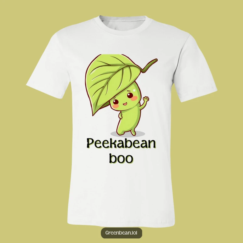 Funny Hide-and-Seek Green Bean T-Shirt: Mischievous Veggie Fun, Great Funny Gift
