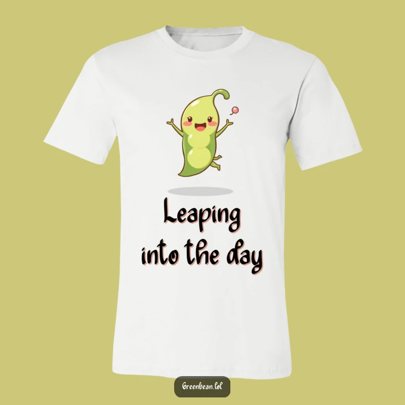 Funny Pea Pod Leap T-Shirt: Comical Vegetable Apparel for Lively Personalities