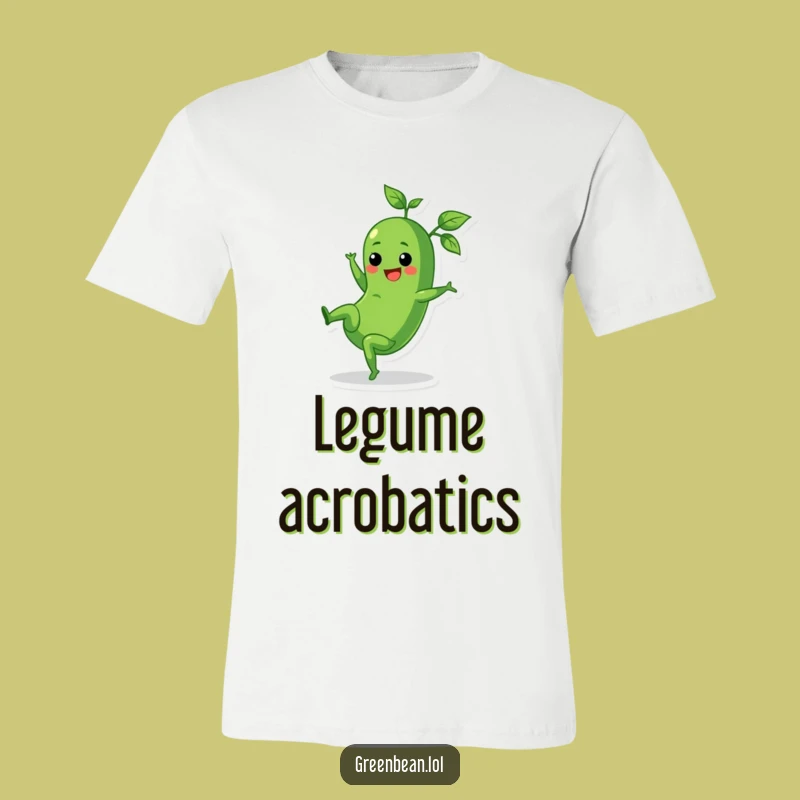 Funny Cartwheel Green Bean T-Shirt - Energetic Vegetable Apparel Gift