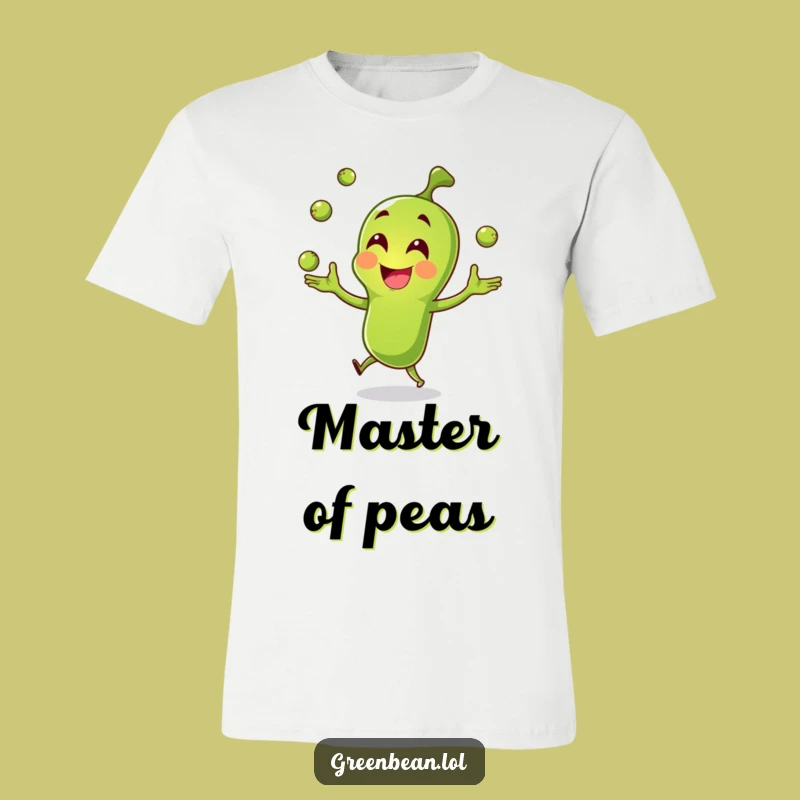 Funny Green Bean Juggling T-Shirt: Happy Pea Toss Tee - Great Funny Gift!